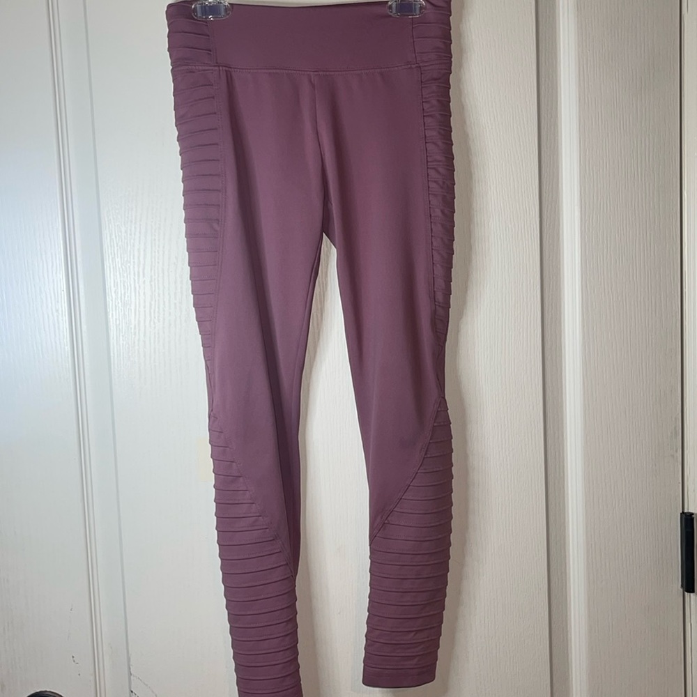 Justice Active Girls Purple active Moto leggings - Picture 4 of 4